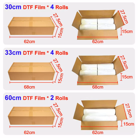 Rolo de filme pet Dtf de casca quente e frio para impressão por transferência de calor